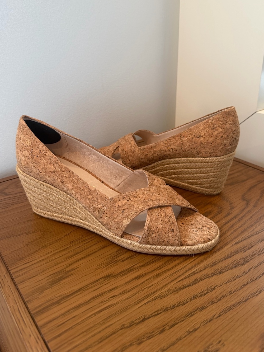 Jack Rogers Palmer Crisscross Wedge Espadrille in Cork